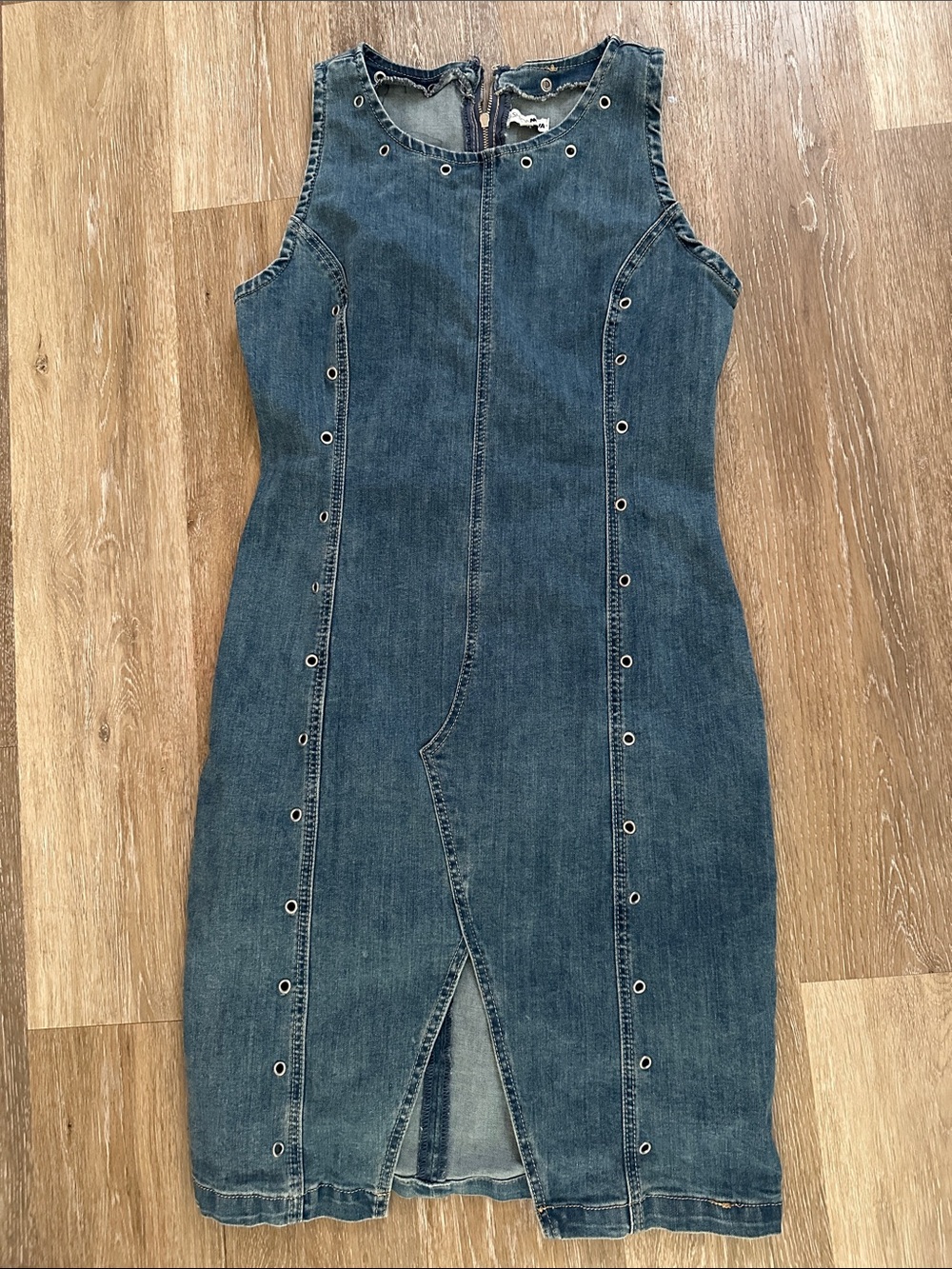 Fashion Nova Sleeveless Denim Midi Dress - Blue